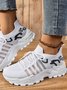 Chaussures Décontractées Urbain Toutes Les Saisons Zèbre Évidé Sportif & De Plein Air Talon Bas Tissu Caoutchouc Chaussures tissées à la mouche pour Femmes
