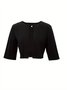 Deux Pièces Ensembles Femmes Élégant Impression aléatoire Été Col V Quotidien Coupe Régulière Manches Courtes Manteau avec jupe Droit