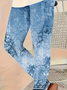 Pantalons De Yoga Femmes Décontracté Floral Toutes Les Saisons Naturel Serré Long Legging Droit Régulier
