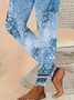 Pantalons De Yoga Femmes Décontracté Floral Toutes Les Saisons Naturel Serré Long Legging Droit Régulier