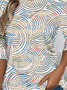 T-shirts Géométrique Décontracté Printemps / Automne Aucune élasticité Faire la navette Manches Longues Régulier Droit Non pour Femmes