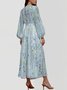 Femmes Rayé Violet Col V Confortable Robe Maxi Sexy