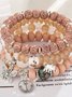 Bracelets Femmes de Style Occidental Abstrait Toutes Les Saisons Imprimé Quotidien multicouche Bracelet Céramique