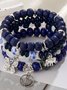 Bracelets Femmes de Style Occidental Abstrait Toutes Les Saisons Imprimé Quotidien multicouche Bracelet Céramique