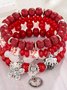 Bracelets Femmes de Style Occidental Abstrait Toutes Les Saisons Imprimé Quotidien multicouche Bracelet Céramique