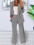 Deux Pièces Ensembles Élégant Plain Printemps / Automne Joint Fendu Naturel Sortie Manches Longues Droit Régulier pour Femmes