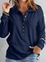 Sweat-shirts Femmes Urbain Plain Printemps / Automne Polyester Joint Fendu Col Montant Coupe Régulière Manches Longues Régulier
