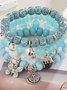 Bracelets Femmes de Style Occidental Abstrait Toutes Les Saisons Imprimé Quotidien multicouche Bracelet Céramique