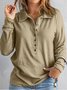 Sweat-shirts Femmes Urbain Plain Printemps / Automne Polyester Joint Fendu Col Montant Coupe Régulière Manches Longues Régulier
