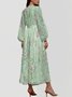 Femmes Rayé Violet Col V Confortable Robe Maxi Sexy