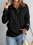 Sweat-shirts Femmes Urbain Plain Printemps / Automne Polyester Joint Fendu Col Montant Coupe Régulière Manches Longues Régulier