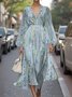 Femmes Rayé Violet Col V Confortable Robe Maxi Sexy