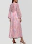 Femmes Rayé Violet Col V Confortable Robe Maxi Sexy