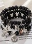 Bracelets Femmes de Style Occidental Abstrait Toutes Les Saisons Imprimé Quotidien multicouche Bracelet Céramique
