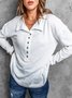 Sweat-shirts Femmes Urbain Plain Printemps / Automne Polyester Joint Fendu Col Montant Coupe Régulière Manches Longues Régulier