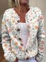Cardigans Femmes Rétro Printemps / Automne impression en 3D Tricoté Micro-élasticité Quotidien Ample Col Rond Droit