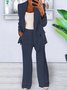 Deux Pièces Ensembles Élégant Plain Printemps / Automne Joint Fendu Naturel Sortie Manches Longues Droit Régulier pour Femmes