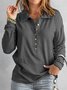 Sweat-shirts Femmes Urbain Plain Printemps / Automne Polyester Joint Fendu Col Montant Coupe Régulière Manches Longues Régulier