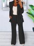 Deux Pièces Ensembles Élégant Plain Printemps / Automne Joint Fendu Naturel Sortie Manches Longues Droit Régulier pour Femmes