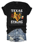 T-shirts Femmes Été Simple Lettres de texte Coton Micro-élasticité Manches Courtes Col Rond Régulier Régulier