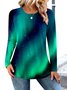 T-shirts Femmes Décontracté Bloc de Couleur Printemps / Automne Coton Quotidien Coupe Régulière Col Rond Régulier Régulier