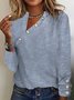 Blouses Femmes Rayé Printemps / Automne Urbain Aucune élasticité Quotidien Coupe Régulière Asymétrique Manches Longues Long