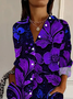 Chemises Décontracté Floral Printemps / Automne Quotidien Régulier Droit Boucle Régulier Col de Chemise pour Femmes