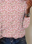 T-shirts Femmes Décontracté Floral Printemps / Automne Micro-élasticité Faire la navette Ample Jersey Manches Longues Droit