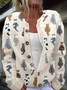 Cardigans Rétro Printemps / Automne Chien Tricoté Micro-élasticité Vacances Manches Longues Col Rond Régulier pour Femmes