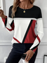 T-shirts Décontracté Abstrait Printemps / Automne Imprimé Micro-élasticité Quotidien Manches Longues Col Rond Droit pour Femmes