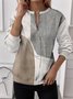 Sweat-shirts Rayé Décontracté Printemps / Automne Polyester Naturel Domestique Droit Régulier T.-N.-L. pour Femmes