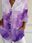 Chemises Décontracté Abstrait Printemps / Automne Polyester Aucune élasticité Manches Longues Droit Boucle Col de Chemise pour Femmes