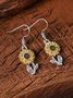 Boucles d'Oreilles Simple Floral Toutes Les Saisons Métal Sortie Métal Goujon pour Femmes