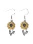 Boucles d'Oreilles Simple Floral Toutes Les Saisons Métal Sortie Métal Goujon pour Femmes