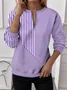 Sweat-shirts Femmes Géométrique Simple Printemps / Automne Quotidien Ample Col Rond Droit Régulier T.-N.-L.