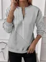 Sweat-shirts Femmes Géométrique Simple Printemps / Automne Quotidien Ample Col Rond Droit Régulier T.-N.-L.