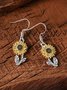 Boucles d'Oreilles Simple Floral Toutes Les Saisons Métal Sortie Métal Goujon pour Femmes
