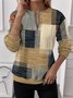Sweat-shirts Rayé Décontracté Printemps / Automne Polyester Naturel Domestique Droit Régulier T.-N.-L. pour Femmes