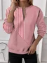 Sweat-shirts Femmes Géométrique Simple Printemps / Automne Quotidien Ample Col Rond Droit Régulier T.-N.-L.