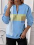 Sweat-shirts Rayé Décontracté Printemps / Automne Polyester Naturel Domestique Droit Régulier T.-N.-L. pour Femmes