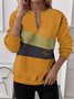 Sweat-shirts Géométrique Décontracté Printemps / Automne Polyester Micro-élasticité Faire la navette Régulier Droit Régulier pour Femmes