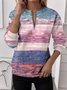 Sweat-shirts Femmes Rayé Simple Printemps / Automne Polyester Micro-élasticité Ample Col Rond Régulier T.-N.-L.