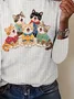 T-shirts Femmes Décontracté Imprimé d'Animal Printemps / Automne Micro-élasticité Quotidien Ample Col Rond Droit Régulier