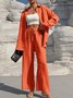 Deux Pièces Ensembles Femmes Urbain Plain Printemps / Automne Joint Fendu Micro-élasticité Manches Longues Top Avec Pantalons Droit Régulier