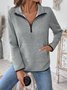 Sweat-shirts Décontracté Plain Printemps / Automne Micro-élasticité Quotidien Manches Longues Régulier Trapèze Régulier pour Femmes