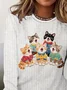 T-shirts Femmes Décontracté Imprimé d'Animal Printemps / Automne Micro-élasticité Quotidien Ample Col Rond Droit Régulier