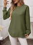 T-shirts Décontracté Plain Printemps / Automne Coton Micro-élasticité Coupe Régulière Manches Longues Régulier Régulier pour Femmes