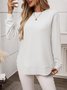 T-shirts Décontracté Plain Printemps / Automne Coton Micro-élasticité Coupe Régulière Manches Longues Régulier Régulier pour Femmes