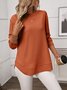 T-shirts Décontracté Plain Printemps / Automne Coton Micro-élasticité Coupe Régulière Manches Longues Régulier Régulier pour Femmes
