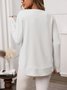 T-shirts Décontracté Plain Printemps / Automne Coton Micro-élasticité Coupe Régulière Manches Longues Régulier Régulier pour Femmes